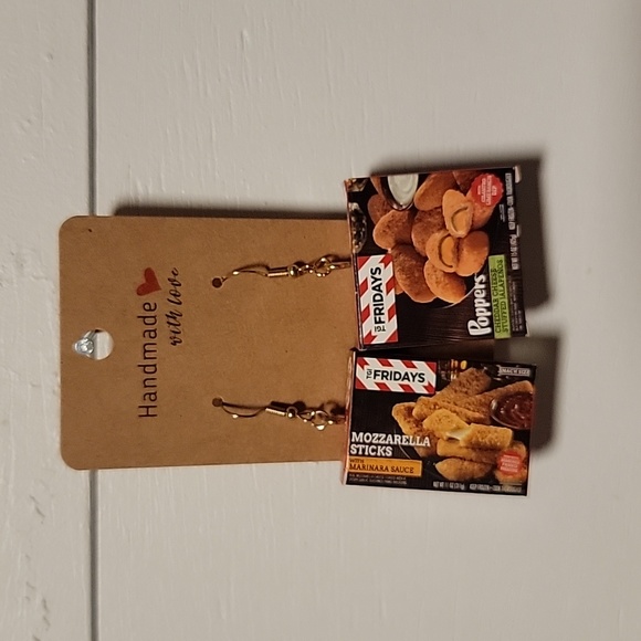 Handmade "TGIF Appetizers" Earrings - Picture 1 of 2